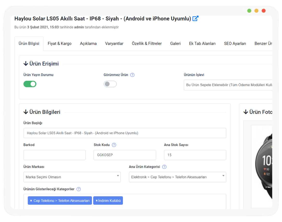 E-Ticaret Ürün Yönetimi