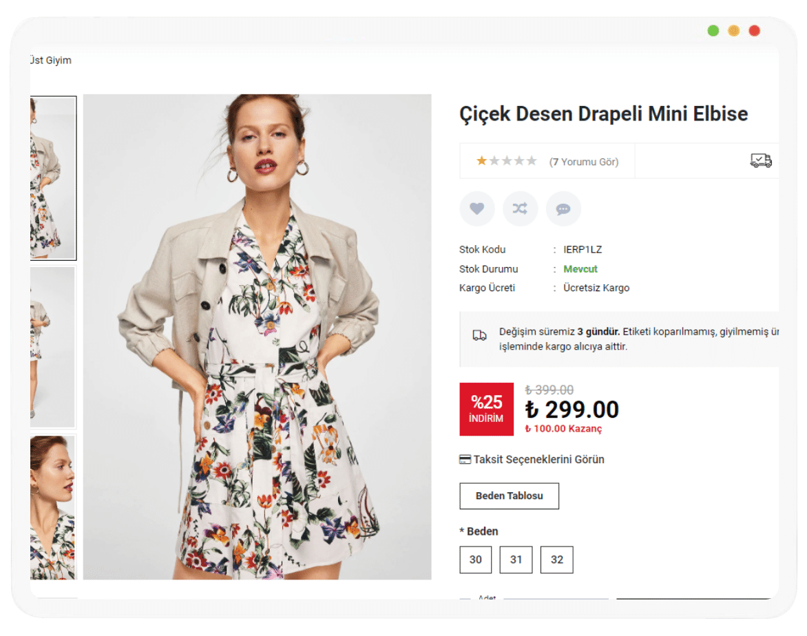 E-Ticaret Ürün Sayfası