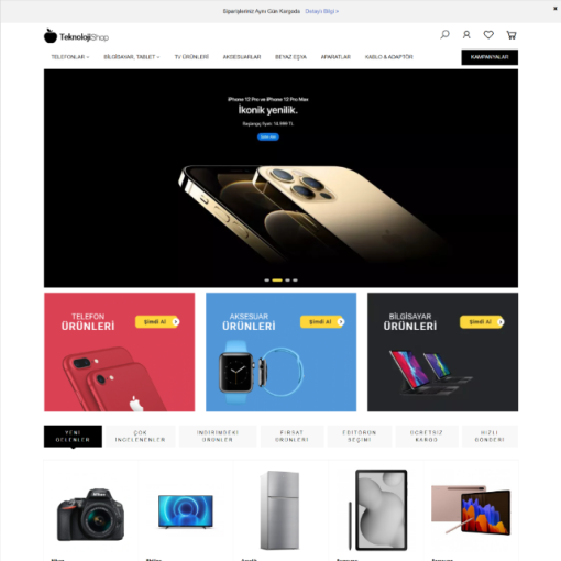 Teknoloji & Elektronik Satış E-Ticaret Konsepti